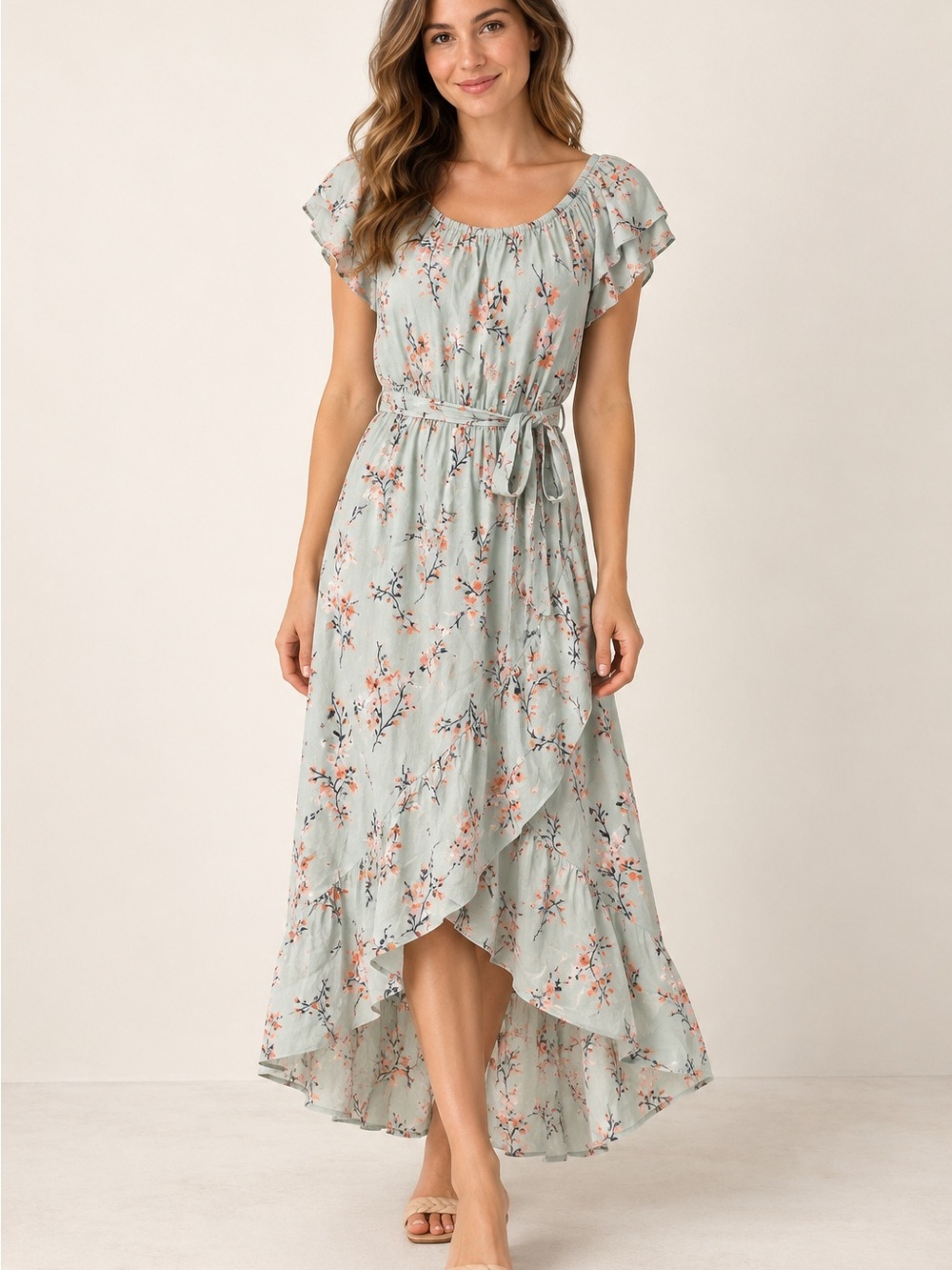 Xhilaration Floral High-Low Maxi Dress – Size Small
